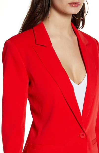 Endless Rose Tailored Single Button Blazer In Red