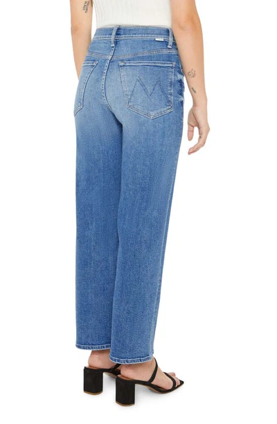 Mother The Dodger High Waist Wide Leg Ankle Jeans In Out Of The Blue