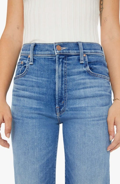 Mother The Dodger High Waist Wide Leg Ankle Jeans In Out Of The Blue