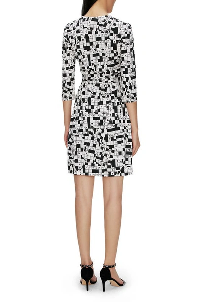 Shop Diane Von Furstenberg New Julian Two Print Silk Wrap Dress In Dvf 50th Crossword