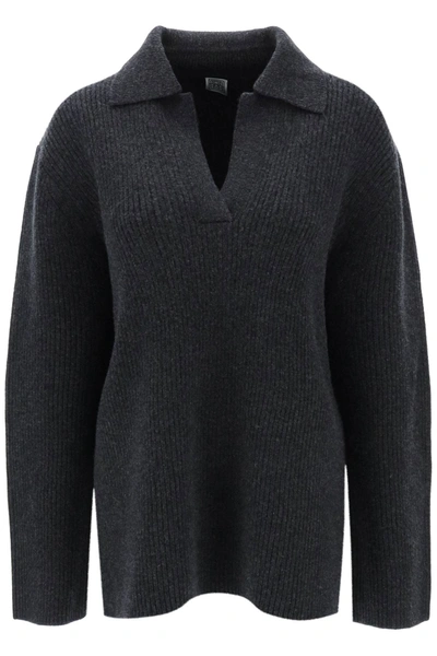 Shop Totême Wool And Cashmere Sweater In Grey
