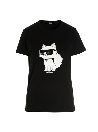 Shop Karl Lagerfeld Ikonik 2.0 Choupette T-shirt In Black