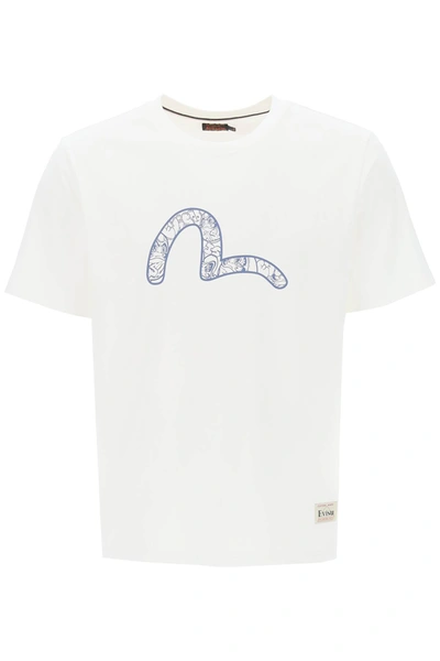 Shop Evisu Graffiti Daruma Print T Shirt In White