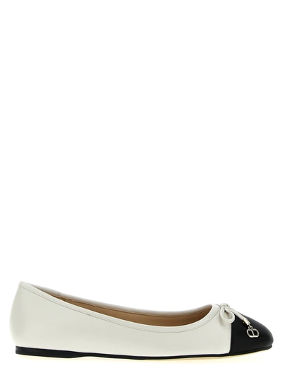 Shop Twinset Two-tone Ballet Flats Flat Shoes In White/black