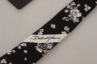 Shop Dolce & Gabbana Elegance In Bloom Silk Bow Men's Tie In Black