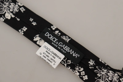 Shop Dolce & Gabbana Elegance In Bloom Silk Bow Men's Tie In Black