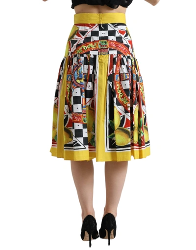 Shop Dolce & Gabbana Elegant High Waist A-line Midi Women's Skirt In Multicolor