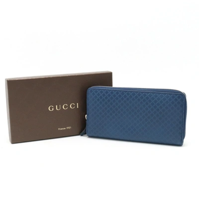 Shop Gucci Diamante Blue Leather Wallet  ()