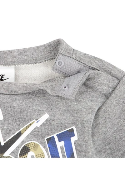 Shop Nike Just Do It Camo Fleece Sweatshirt & Joggers Set In Carbon Heather