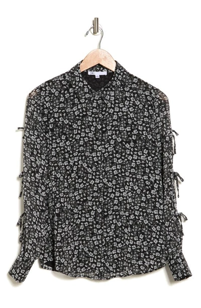 Shop Dr2 By Daniel Rainn Tie Long Sleeve Button-up Shirt In Black