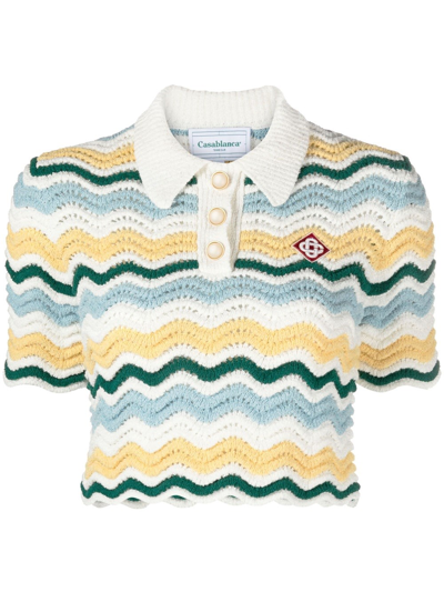 Shop Casablanca Polo Shirt In Multicolour
