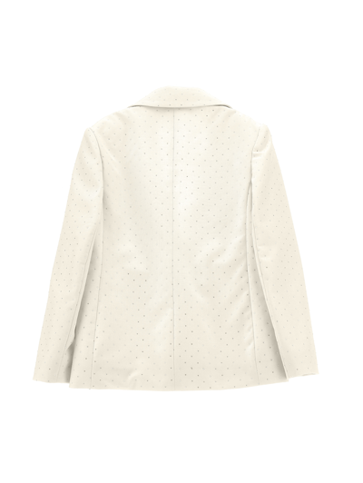 Monnalisa Viscose Blazer With Rhinestones In Cream