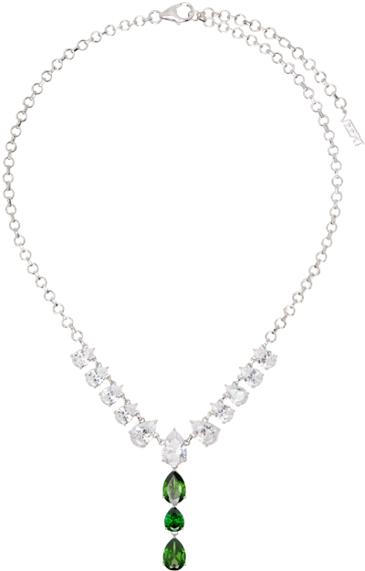 Shop Veert White Gold 'the Drop Chain' Necklace