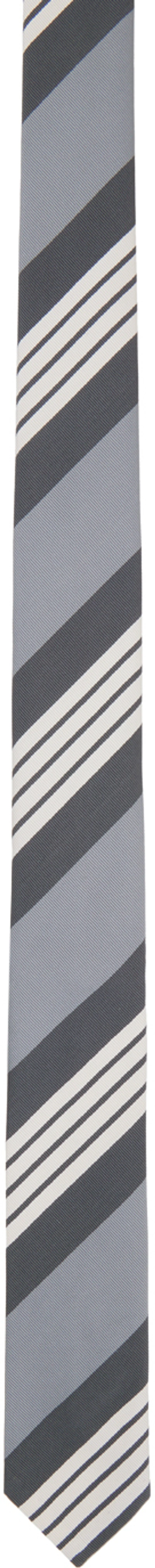 Shop Thom Browne Gray 4-bar Tie In 035 Med Grey