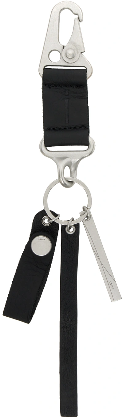 Shop C2h4 Black 007 Enfilade Keychain In Silver&black