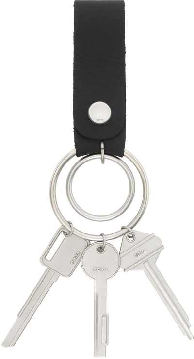 Shop C2h4 Black 007 Kazimir Keychain In Silver&black