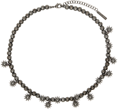 Shop Hugo Kreit Ssense Exclusive Gunmetal Spiky Pearl Necklace