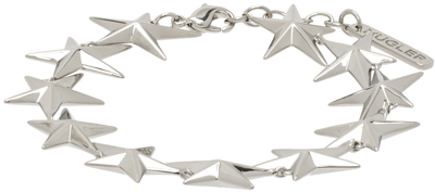 Shop Mugler Silver Star Bracelet In Palladium