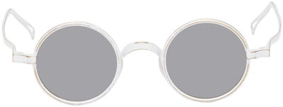 Shop Rigards White Uma Wang Edition 'the Victorian' Sunglasses In Chalk White