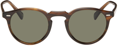 Shop Oliver Peoples Tortoiseshell Gregory Peck Sunglasses In Tuscany Tortoise