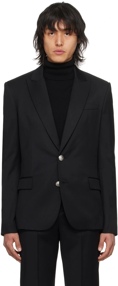 Shop Balmain Black 2-button Blazer In 0pa Noir