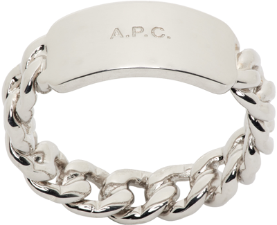 Shop Apc Silver Darwin Ring In Rab Silver