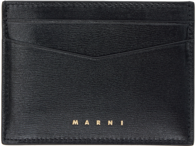Shop Marni Black Logo Card Holder In 00n99 Black