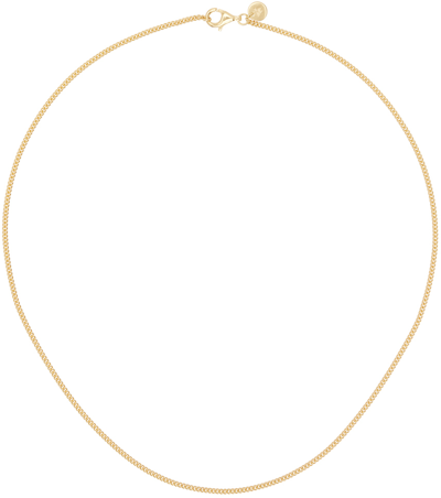 Shop Tom Wood Gold Curb Chain Slim Necklace In 925 Sterling Silver
