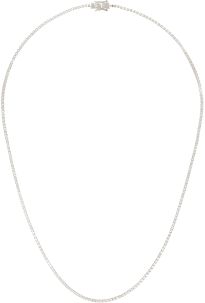 Shop Tom Wood Silver Square Chain Necklace In 925 Sterling Silver