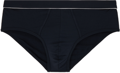 Shop Zegna Navy Piping Briefs In Blue Scuro Unito