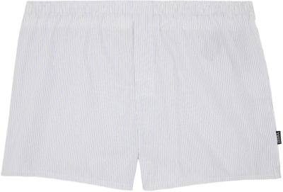Shop Zegna Gray Shirting Boxers In Grigio Pastel Rigat