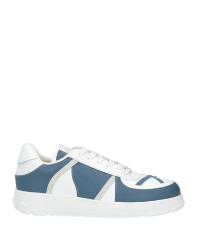 Shop Gcds Man Sneakers Slate Blue Size 9 Soft Leather