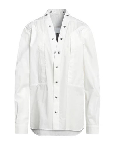 Shop Rick Owens Man Shirt White Size 42 Cotton