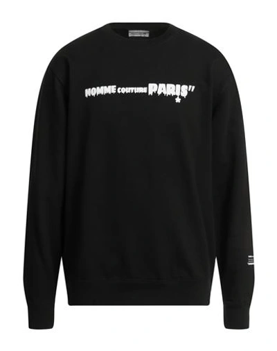 Shop Daniele Alessandrini Homme Man Sweatshirt Black Size Xl Cotton, Polyester