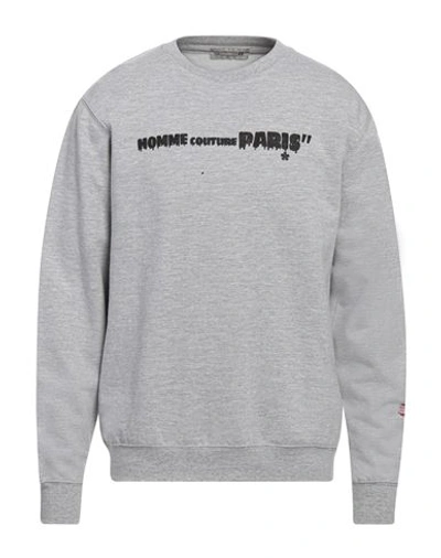 Shop Daniele Alessandrini Homme Man Sweatshirt Grey Size Xxl Cotton, Polyester