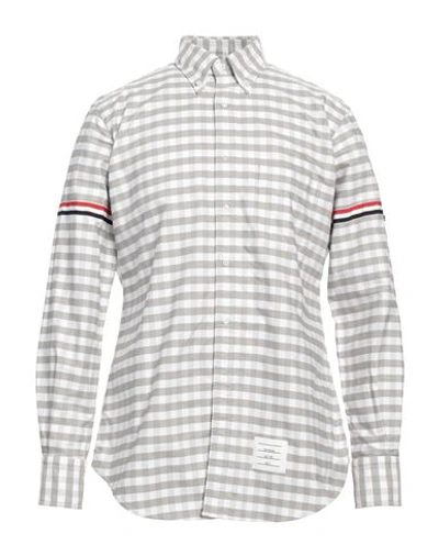 Shop Thom Browne Man Shirt Grey Size 5 Cotton