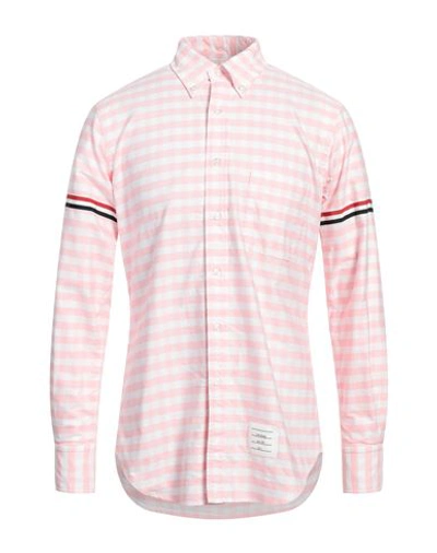 Shop Thom Browne Man Shirt Pink Size 3 Cotton