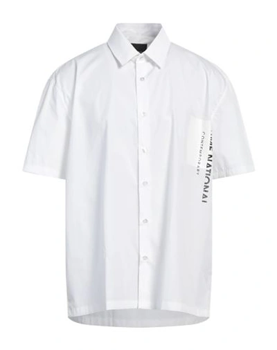 Shop Costume National Man Shirt Off White Size 42 Cotton