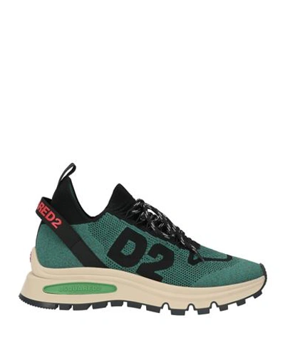 Shop Dsquared2 Man Sneakers Emerald Green Size 9 Textile Fibers