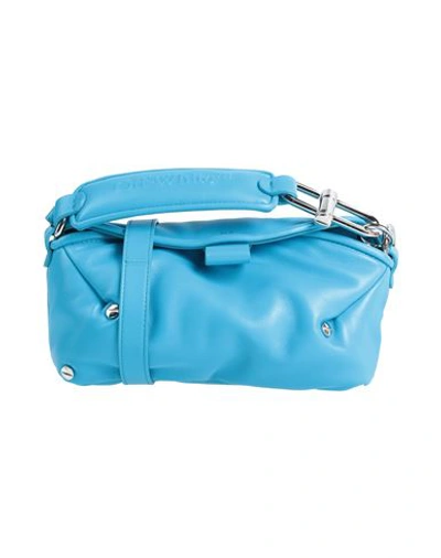 Shop Off-white Woman Cross-body Bag Azure Size - Soft Leather In Blue
