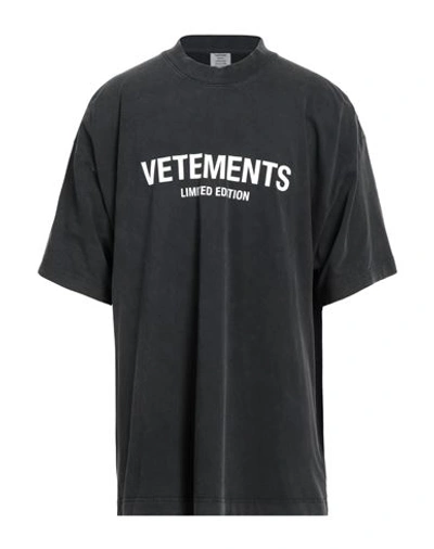 Shop Vetements Man T-shirt Steel Grey Size L Cotton