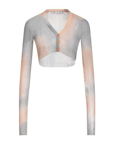 Shop Off-white Woman Cardigan Grey Size 6 Polyamide, Polyester