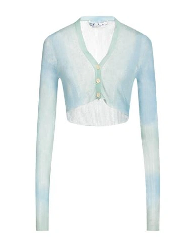 Off-white Woman Cardigan Sky Blue Size 6 Polyamide, Polyester In Blue