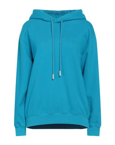 Shop Off-white Woman Sweatshirt Azure Size L Cotton, Elastane In Blue