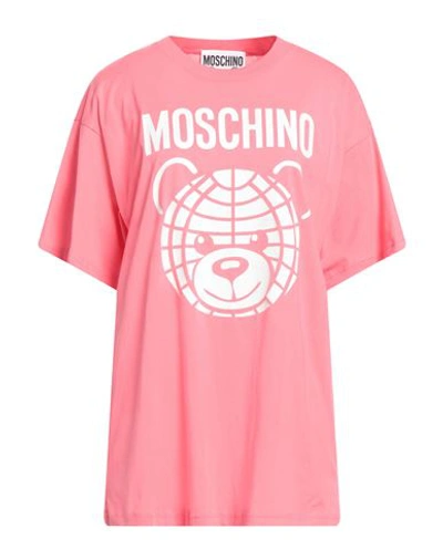 Shop Moschino Woman T-shirt Pink Size L Organic Cotton