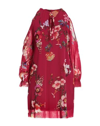 Shop Fuzzi Woman Mini Dress Fuchsia Size M Polyamide In Pink
