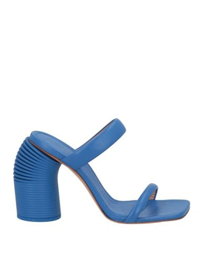 Off-white 110 Spring Heeled Leather Sandals In Blue