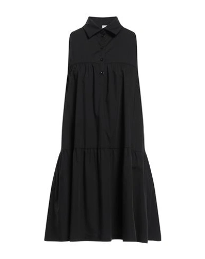 Shop 1-one Woman Mini Dress Black Size 8 Cotton, Elastane