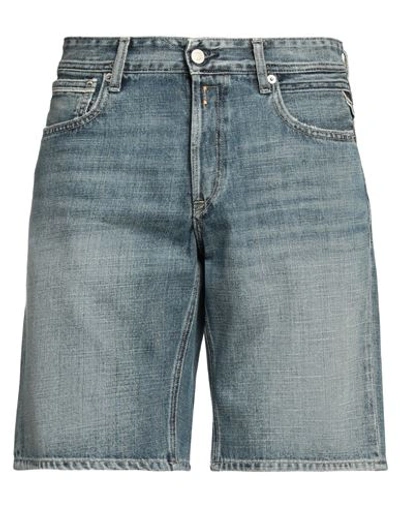 Shop Replay Man Denim Shorts Blue Size 34 Cotton