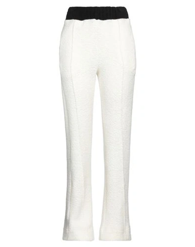 Shop Casablanca Woman Pants Off White Size Xs Modal, Virgin Wool, Polyamide, Polyester, Cashmere